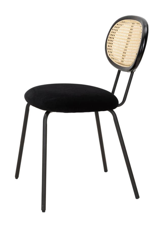 Sedia "Osaka" in tessuto gambe in metallo color nero per interni in Sedie Decor Space - Altamura, commercioVirtuoso.it