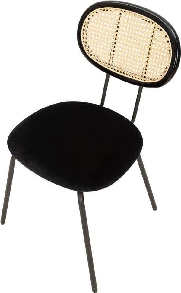 Sedia "Osaka" in tessuto gambe in metallo color nero per interni in Sedie Decor Space - Altamura, commercioVirtuoso.it