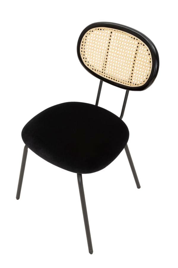 Sedia "Osaka" in tessuto gambe in metallo color nero per interni in Sedie Decor Space - Altamura, commercioVirtuoso.it