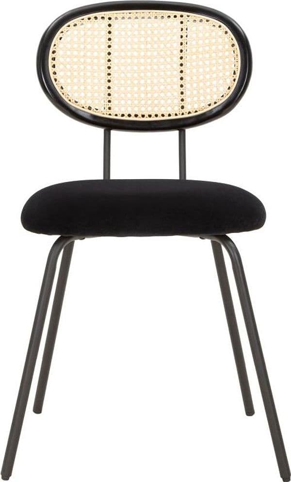 Sedia "Osaka" in tessuto gambe in metallo color nero per interni in Sedie Decor Space - Altamura, commercioVirtuoso.it