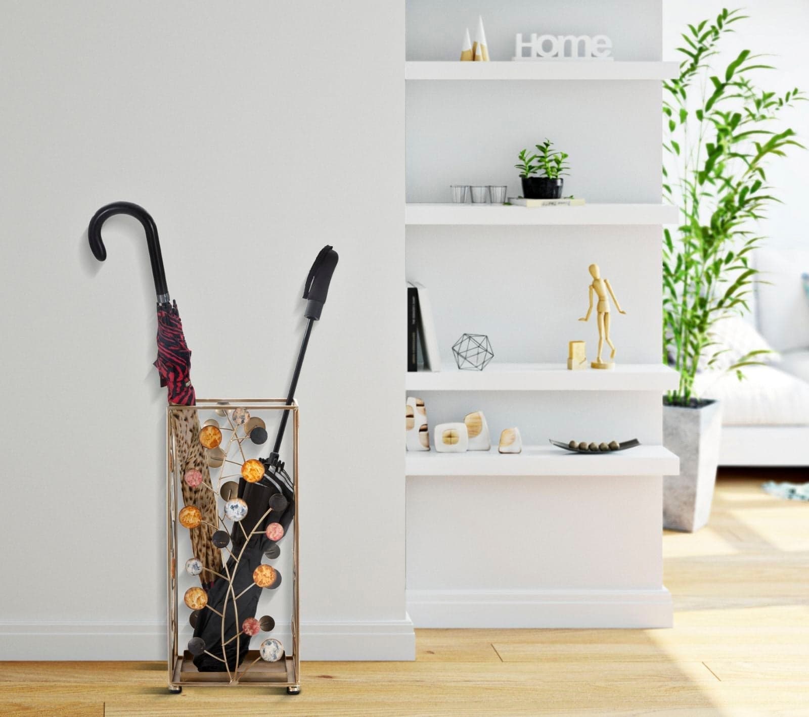Porta ombrelli "Bixy" quadrato struttura in ferro con motivi decorativi in Portaombrelli Decor Space - Altamura, commercioVirtuoso.it