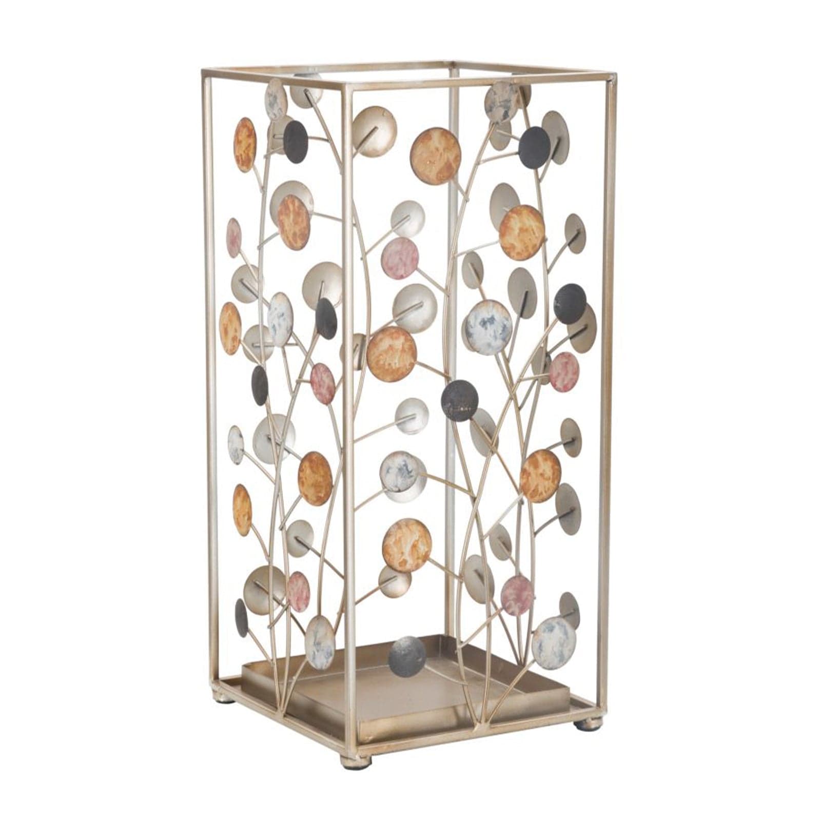 Porta ombrelli "Bixy" quadrato struttura in ferro con motivi decorativi in Portaombrelli Decor Space - Altamura, commercioVirtuoso.it