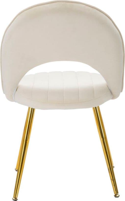 Sedia "Flex" in velluto color crema e gambe in metallo color oro per interni in Sedie Decor Space - Altamura, commercioVirtuoso.it