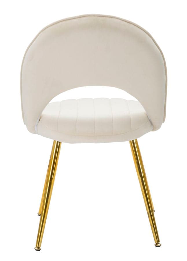 Sedia "Flex" in velluto color crema e gambe in metallo color oro per interni in Sedie Decor Space - Altamura, commercioVirtuoso.it