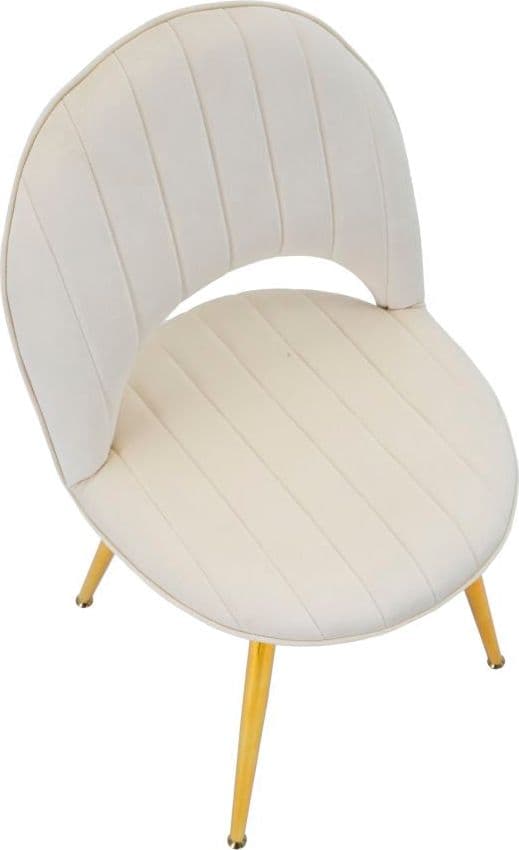 Sedia "Flex" in velluto color crema e gambe in metallo color oro per interni in Sedie Decor Space - Altamura, commercioVirtuoso.it