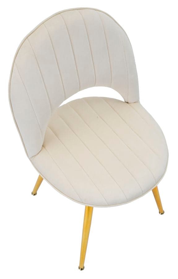 Sedia "Flex" in velluto color crema e gambe in metallo color oro per interni in Sedie Decor Space - Altamura, commercioVirtuoso.it