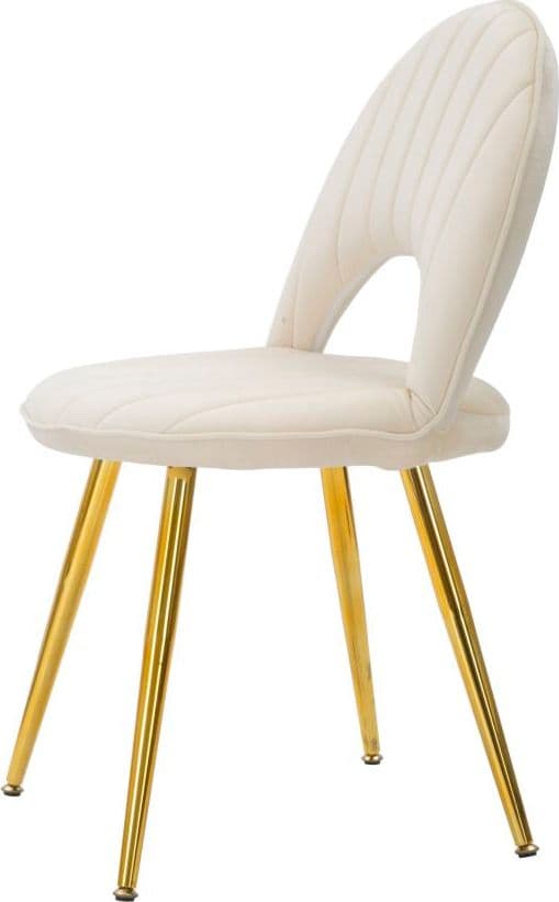 Sedia "Flex" in velluto color crema e gambe in metallo color oro per interni in Sedie Decor Space - Altamura, commercioVirtuoso.it
