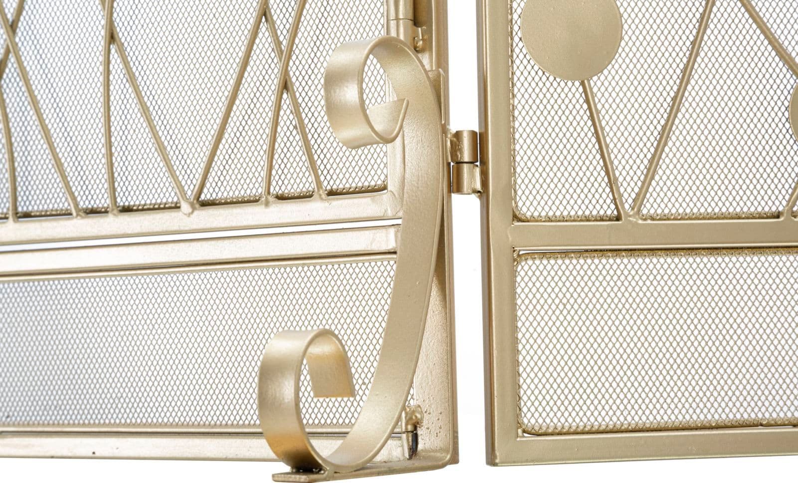 Parascintille-con-3-ante-struttura-in-metallo-color-oro-per-camini