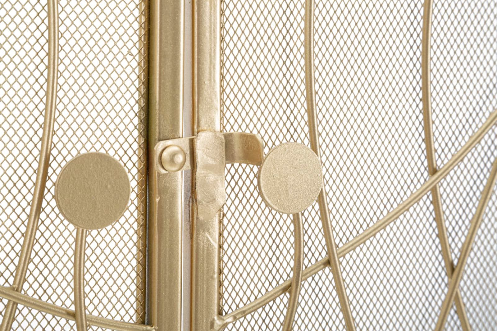 Parascintille-con-3-ante-struttura-in-metallo-color-oro-per-camini