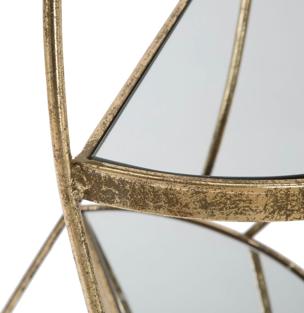 Porta telefono "Twisty" struttura in ferro color oro e vetro per interni in Console e tavoli da divano Decor Space - Altamura, commercioVirtuoso.it