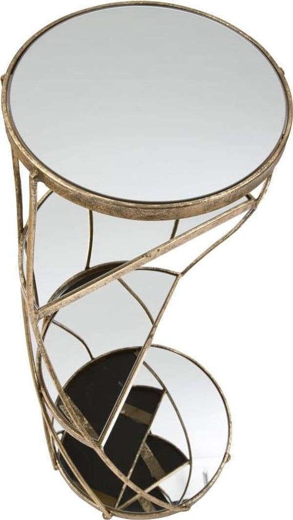 Porta telefono "Twisty" struttura in ferro color oro e vetro per interni in Console e tavoli da divano Decor Space - Altamura, commercioVirtuoso.it