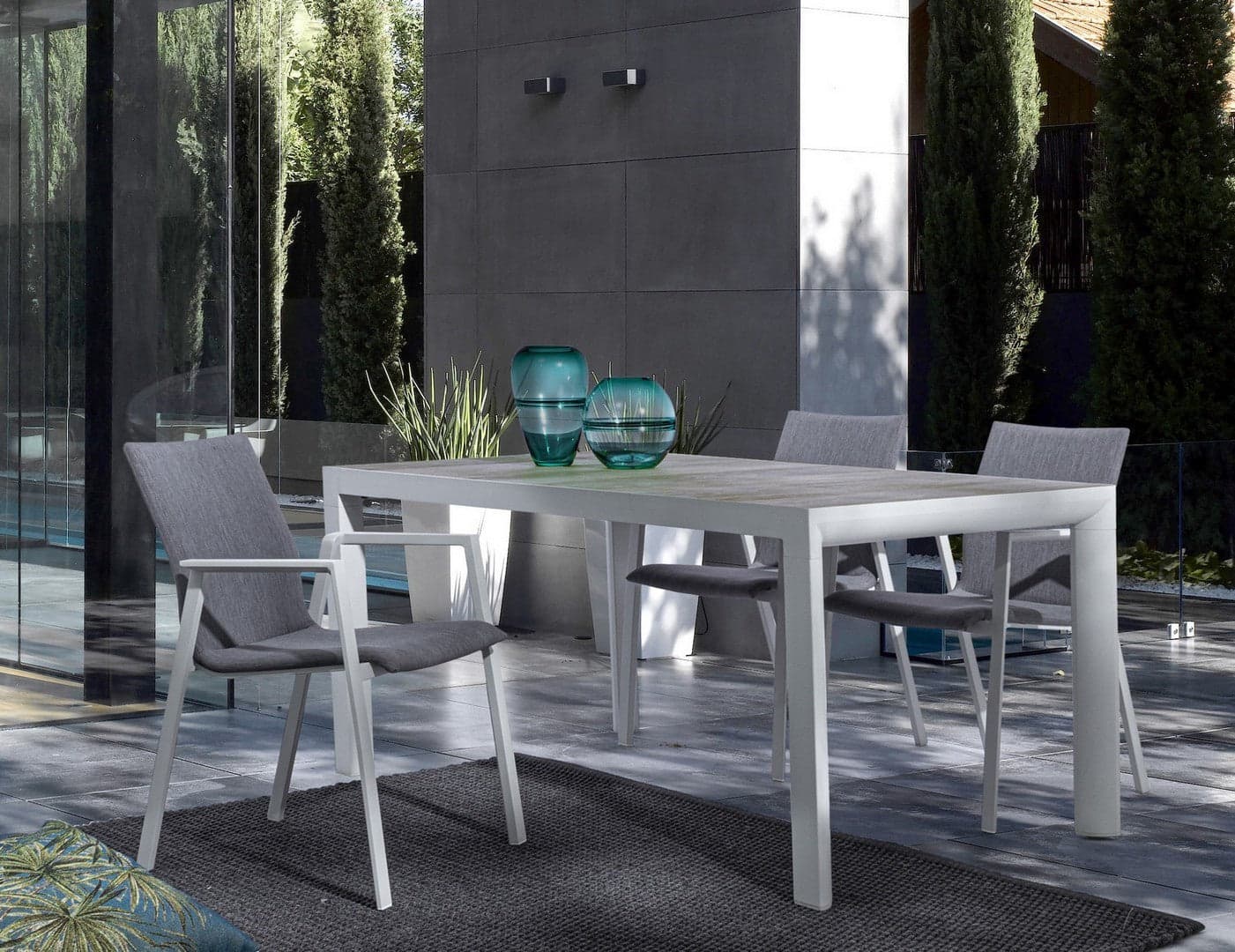 Tavolo rettangolare "Mason" con struttura in alluminio, piano in ceramica - 24