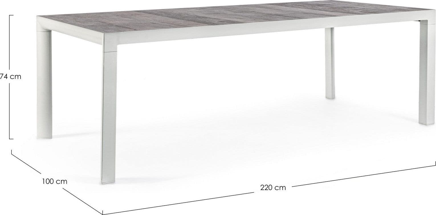 Tavolo rettangolare "Mason" con struttura in alluminio, piano in ceramica - 26
