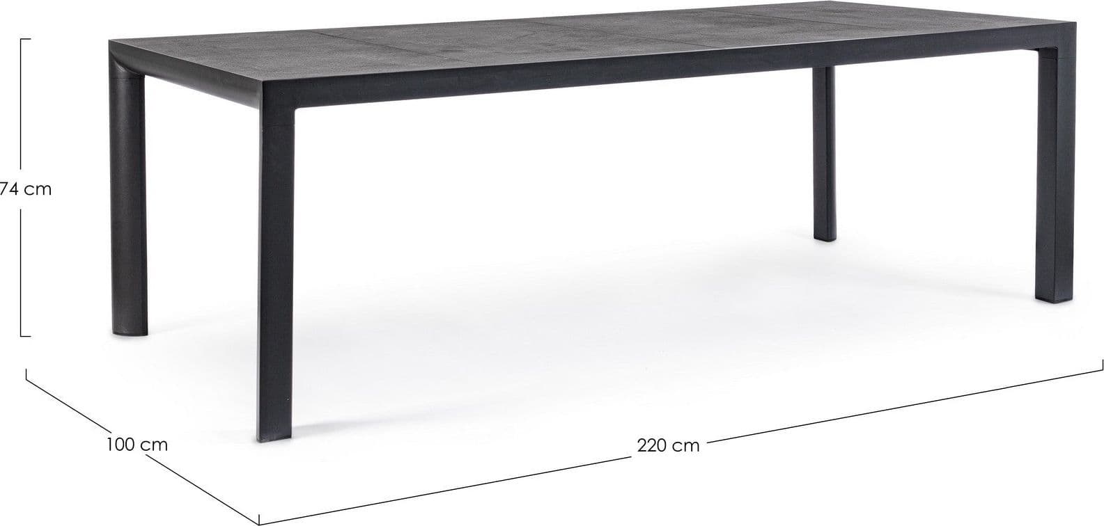 Tavolo rettangolare "Mason" con struttura in alluminio, piano in ceramica - 42