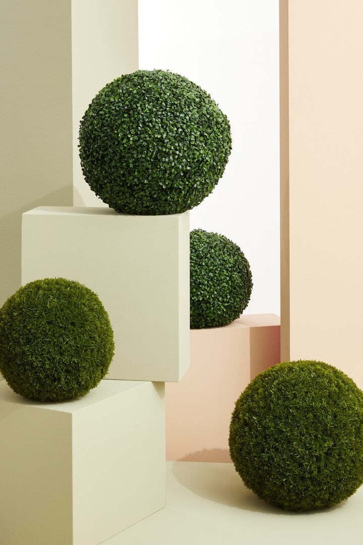 Bosso-sintetico-verde,-per-esterno,-da-Ø48-cm,-resistente-raggi-UV-e-agenti-atmosferici.