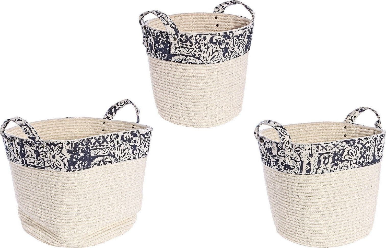 Set 3 porta oggetti "Veronica" in poliestere e cotone in Organizer per cassetti Decor Space - Altamura, commercioVirtuoso.it