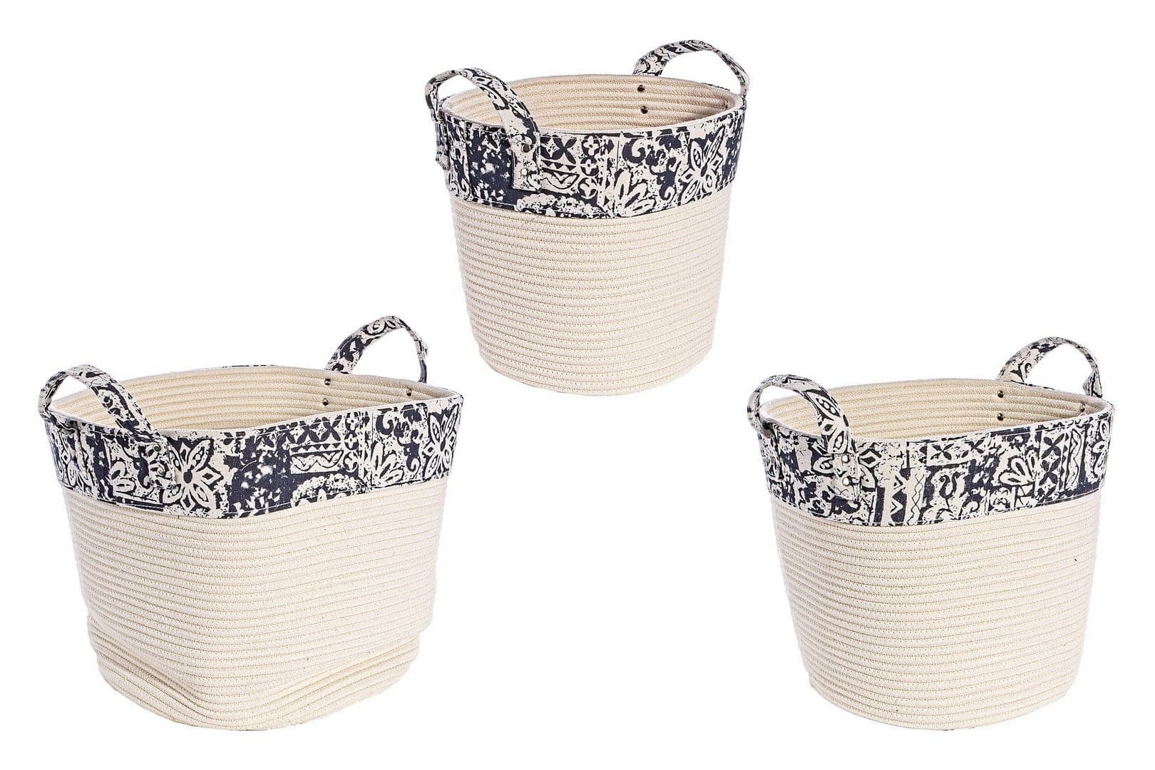 Set 3 porta oggetti "Veronica" in poliestere e cotone in Organizer per cassetti Decor Space - Altamura, commercioVirtuoso.it