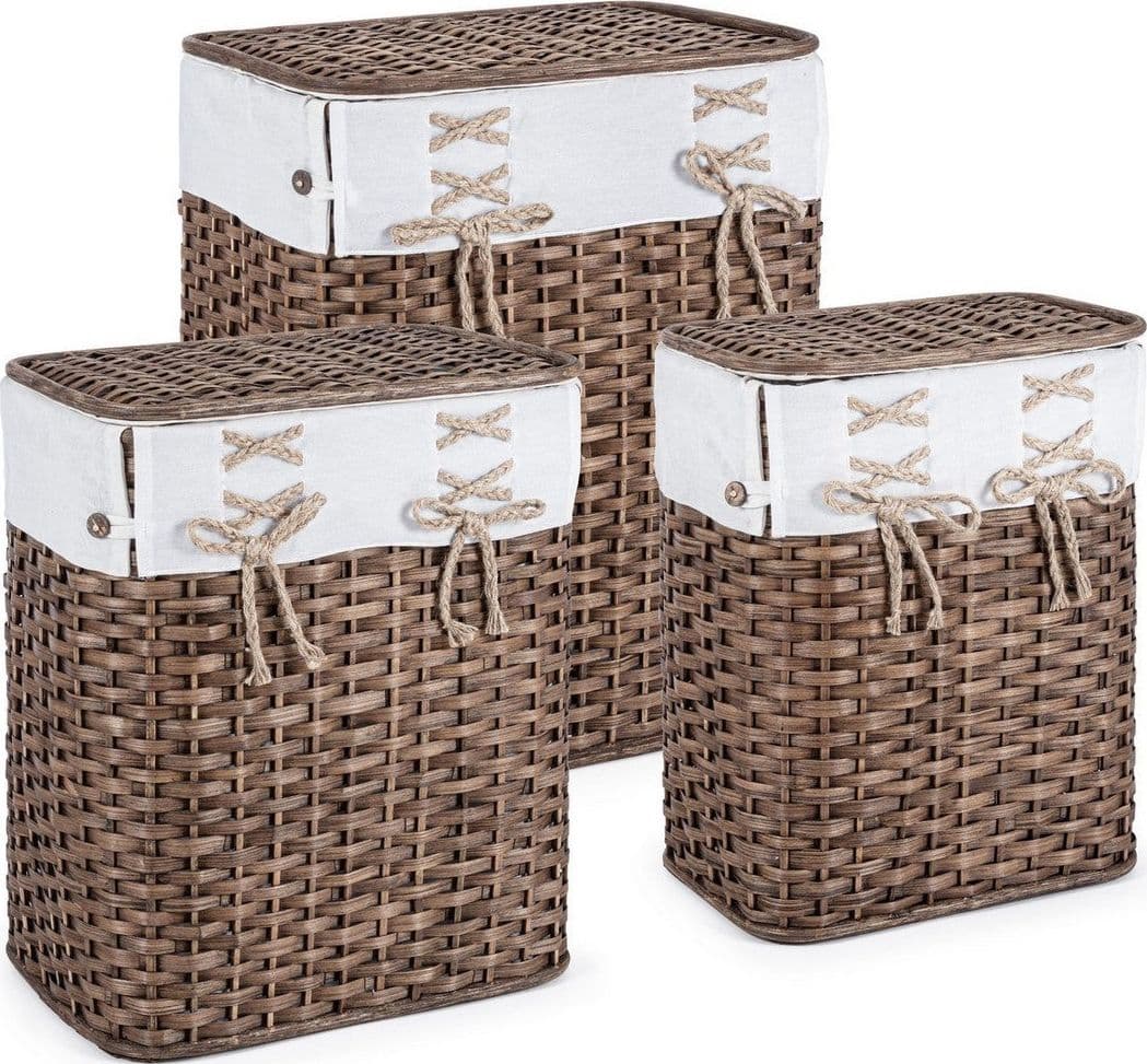 Set 3 porta biancheria "Simplicity" rettangolare marrone in Organizer per cassetti Decor Space - Altamura, commercioVirtuoso.it