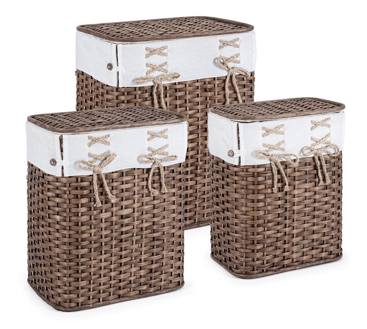 Set 3 porta biancheria "Simplicity" rettangolare marrone in Organizer per cassetti Decor Space - Altamura, commercioVirtuoso.it