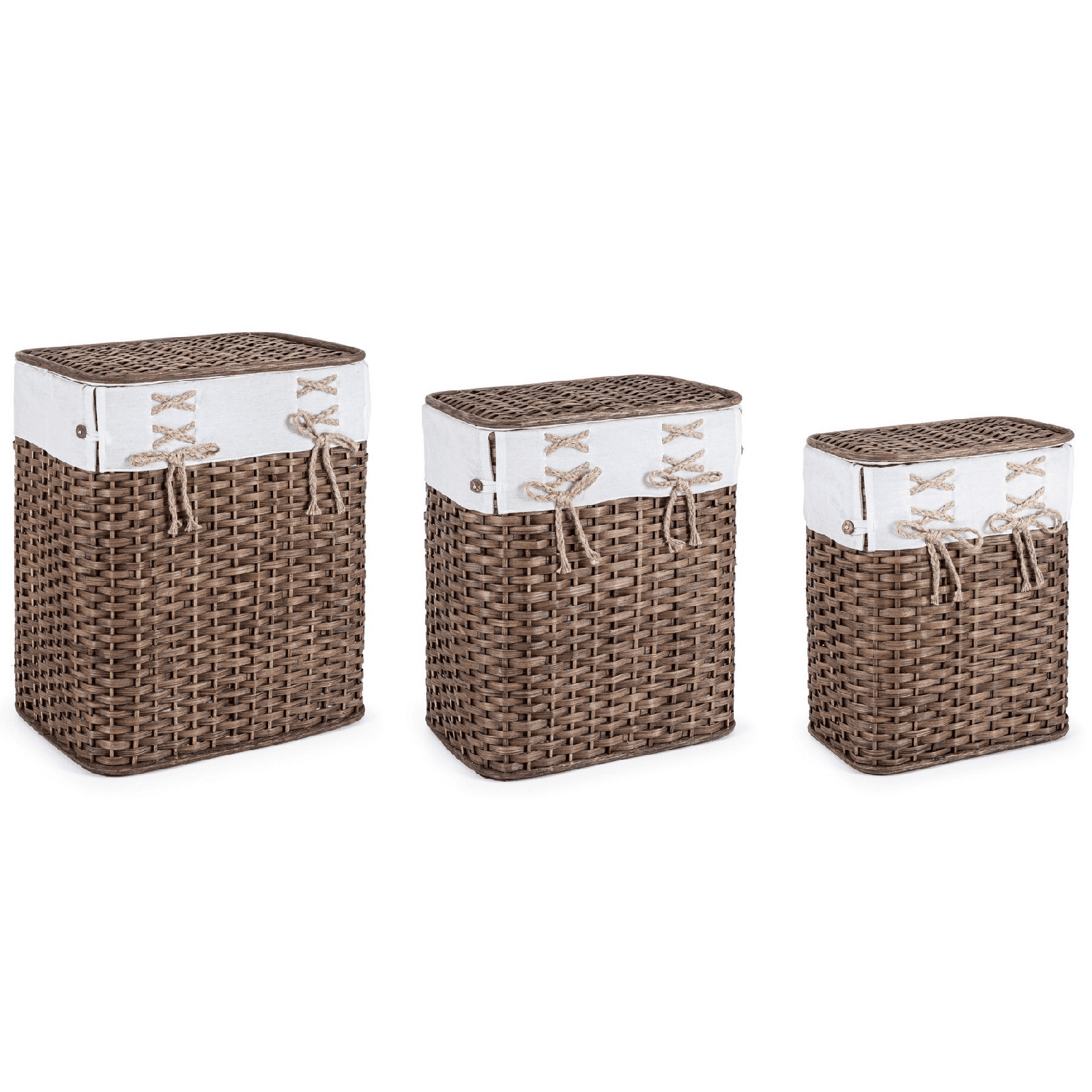 Set 3 porta biancheria "Simplicity" rettangolare marrone in Organizer per cassetti Decor Space - Altamura, commercioVirtuoso.it