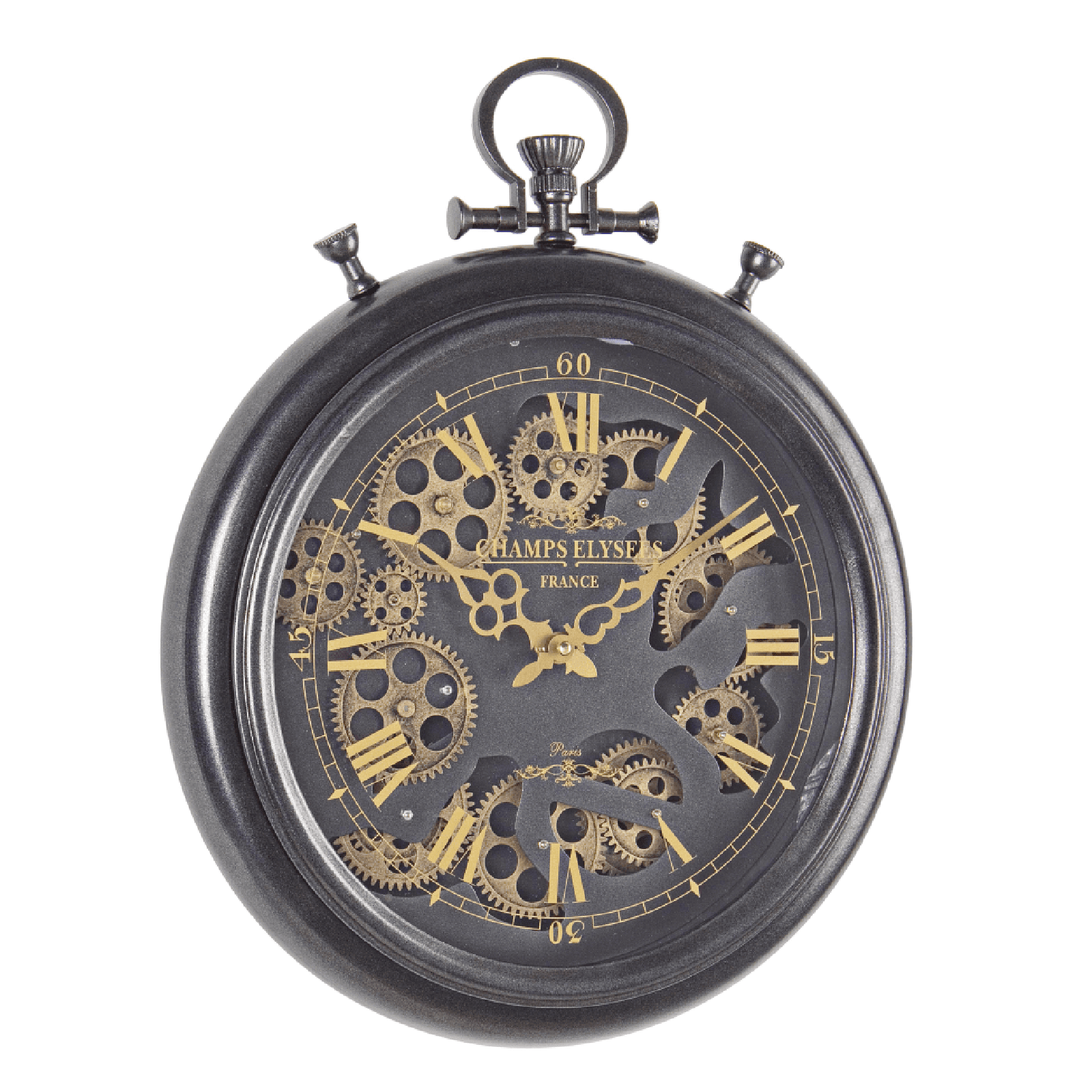 Orologio da parete "Engrenage" in acciaio a batteria h 40x6.7x50 cm in Orologi da parete Decor Space - Altamura, commercioVirtuoso.it