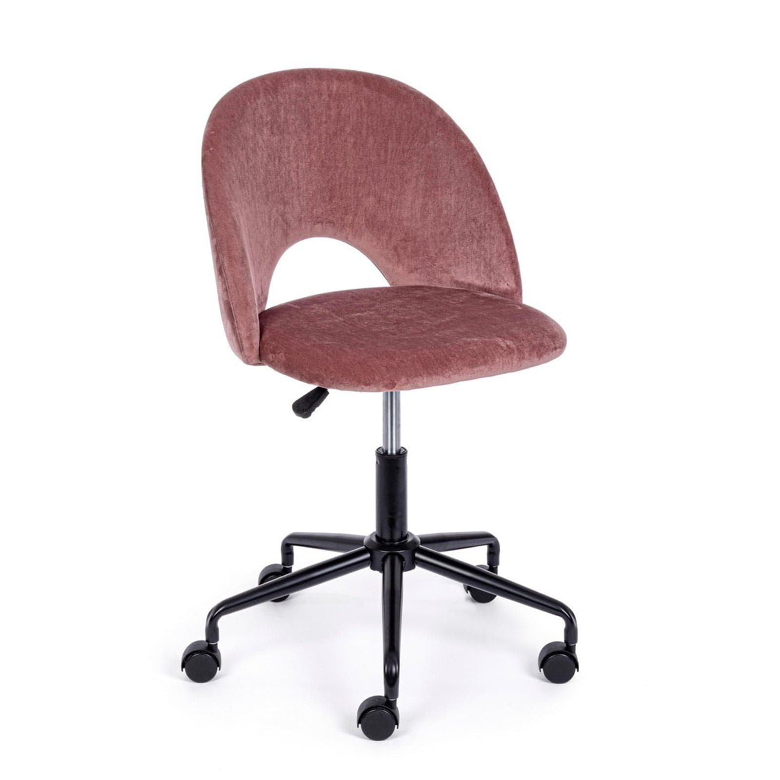 Sedia "Linzey" da ufficio ergonomica, rivestimento in velluto, con ruote, altezza regolabile - 23