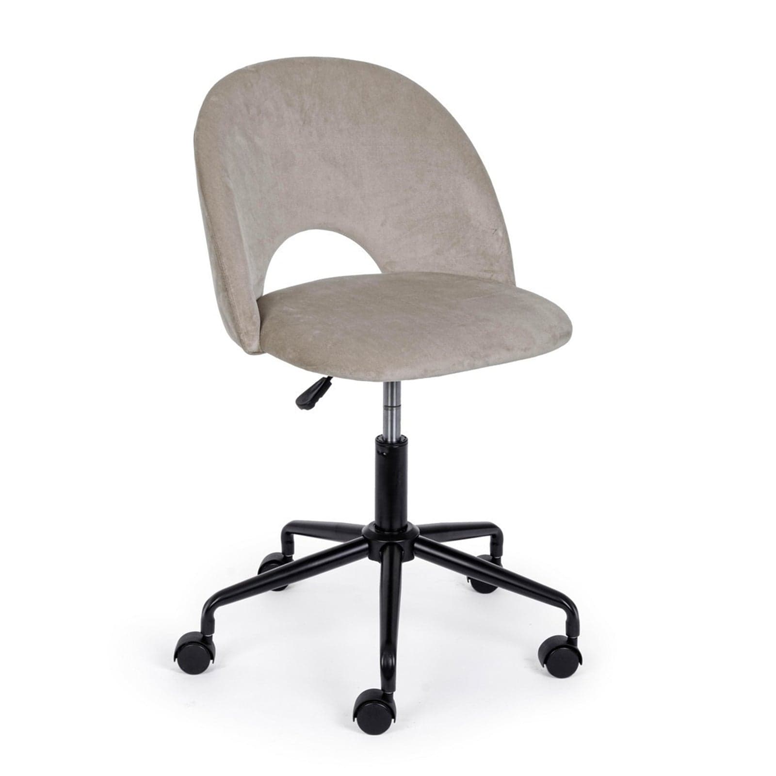 Sedia "Linzey" da ufficio ergonomica, rivestimento in velluto, con ruote, altezza regolabile - 21
