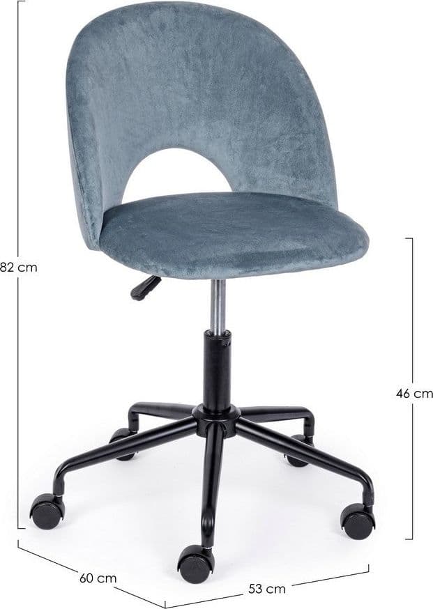 Sedia "Linzey" da ufficio ergonomica, rivestimento in velluto, con ruote, altezza regolabile in Poltrone Decor Space - Altamura, commercioVirtuoso.it