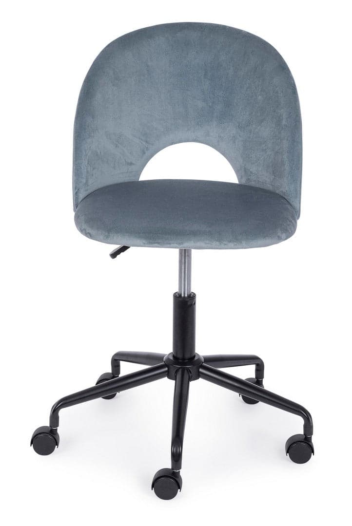 Sedia "Linzey" da ufficio ergonomica, rivestimento in velluto, con ruote, altezza regolabile in Poltrone Decor Space - Altamura, commercioVirtuoso.it