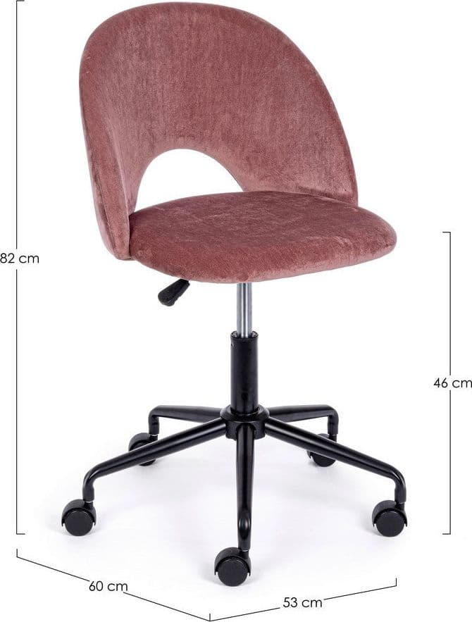 Sedia "Linzey" da ufficio ergonomica, rivestimento in velluto, con ruote, altezza regolabile in Poltrone Decor Space - Altamura, commercioVirtuoso.it