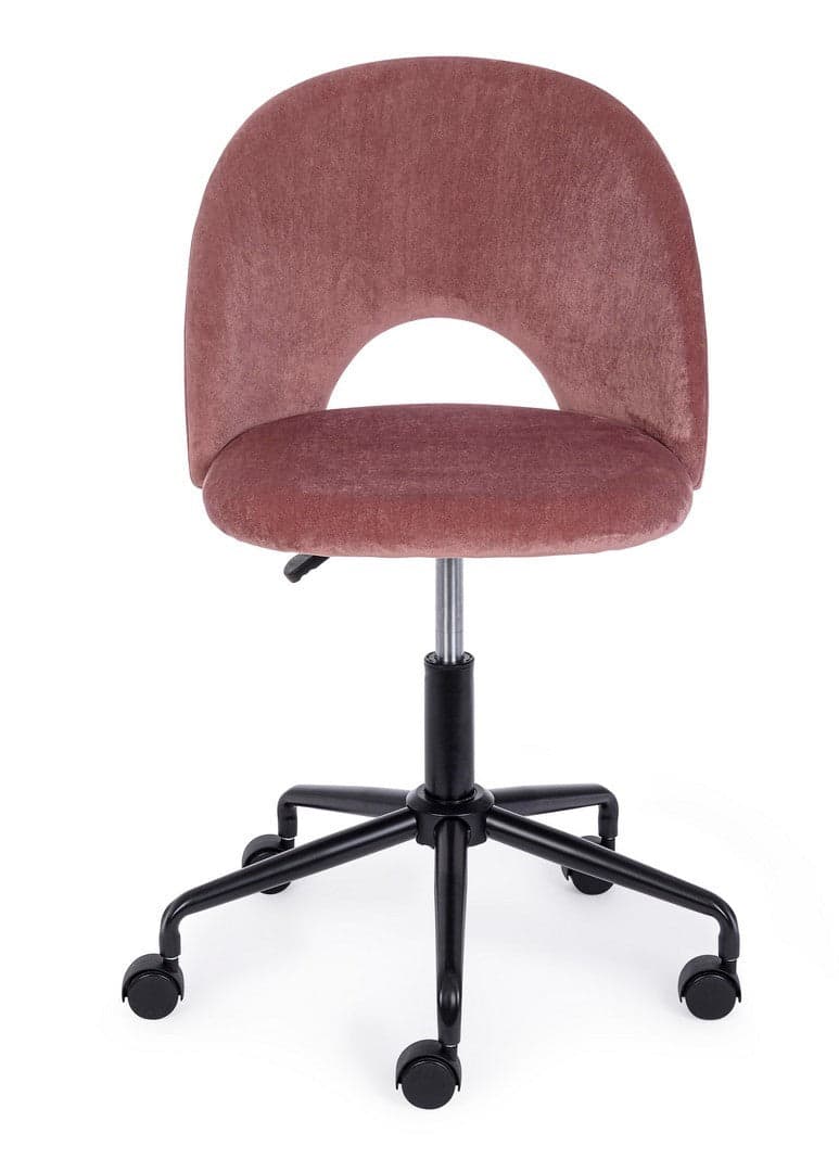 Sedia "Linzey" da ufficio ergonomica, rivestimento in velluto, con ruote, altezza regolabile in Poltrone Decor Space - Altamura, commercioVirtuoso.it