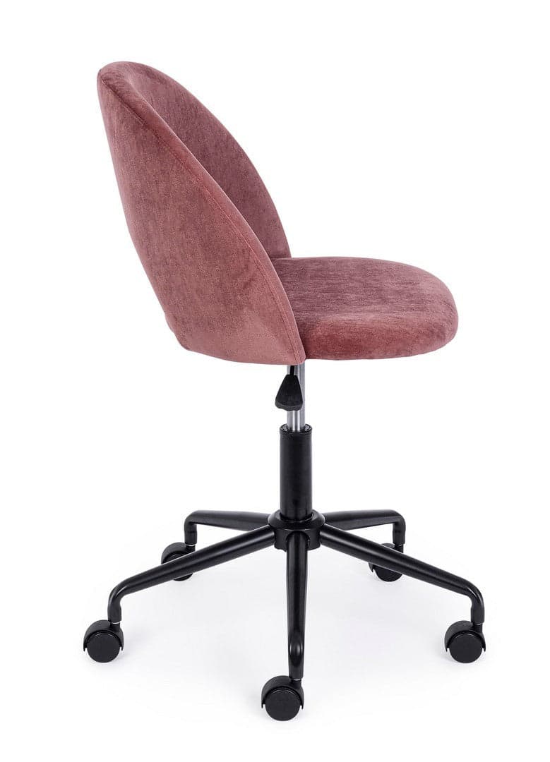 Sedia "Linzey" da ufficio ergonomica, rivestimento in velluto, con ruote, altezza regolabile in Poltrone Decor Space - Altamura, commercioVirtuoso.it