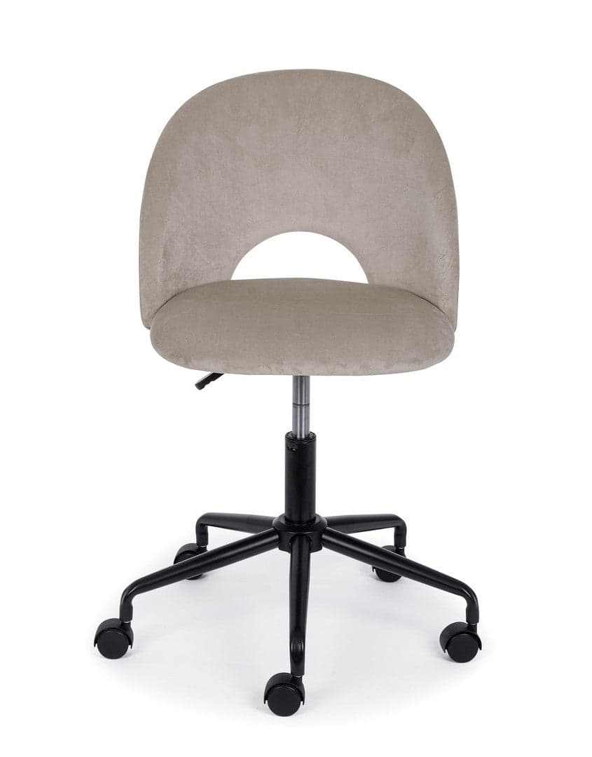 Sedia "Linzey" da ufficio ergonomica, rivestimento in velluto, con ruote, altezza regolabile in Poltrone Decor Space - Altamura, commercioVirtuoso.it