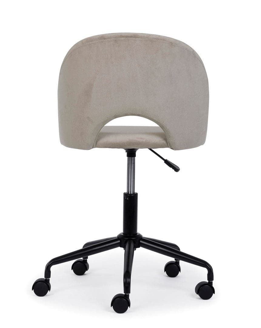 Sedia "Linzey" da ufficio ergonomica, rivestimento in velluto, con ruote, altezza regolabile in Poltrone Decor Space - Altamura, commercioVirtuoso.it