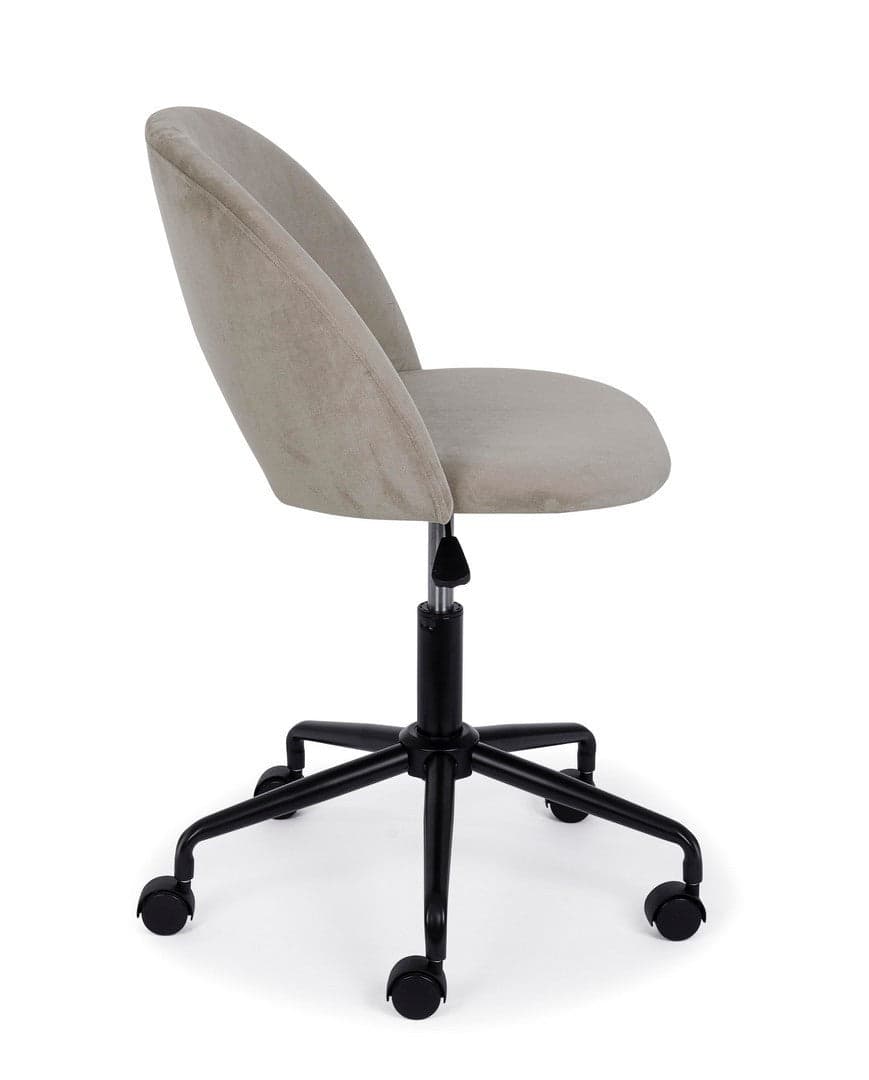 Sedia "Linzey" da ufficio ergonomica, rivestimento in velluto, con ruote, altezza regolabile in Poltrone Decor Space - Altamura, commercioVirtuoso.it