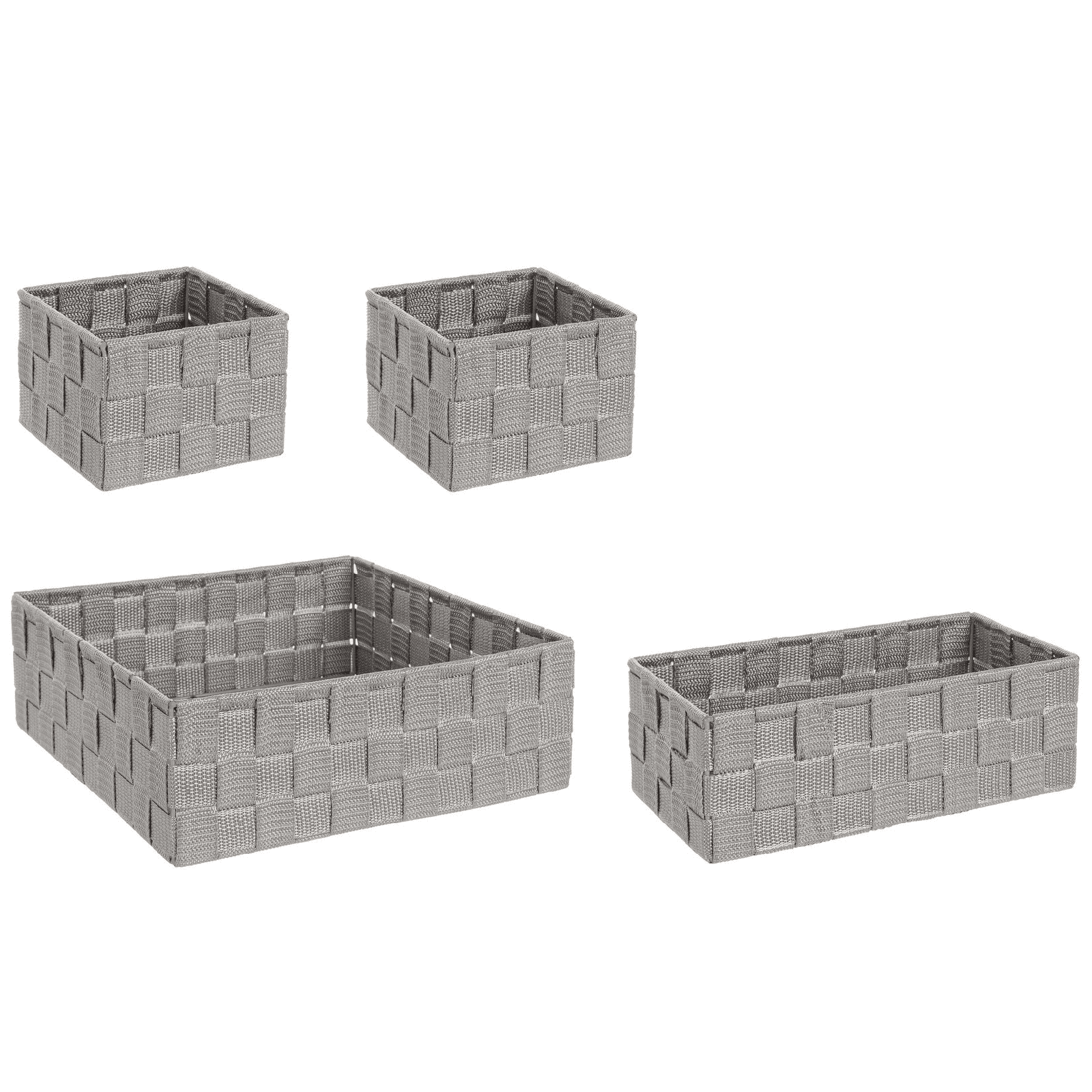 Set 4 pezzi "Cesta intreccio" con struttura in acciaio e rivestito in nylon - 9