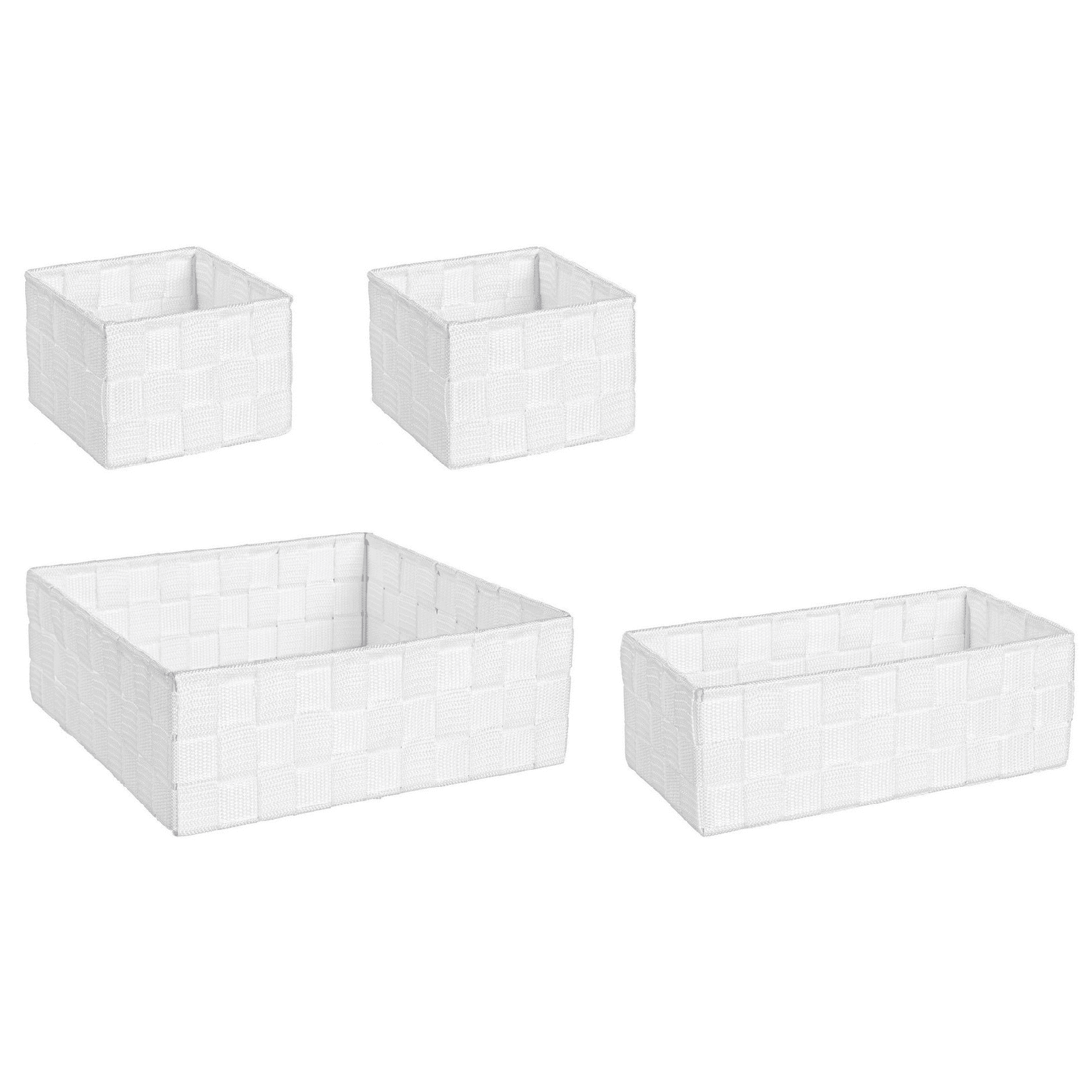 Set 4 pezzi "Cesta intreccio" con struttura in acciaio e rivestito in nylon in Organizer per cassetti Decor Space - Altamura, commercioVirtuoso.it