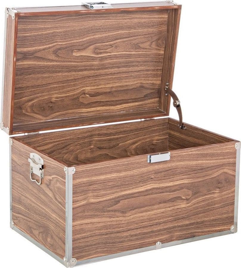 Set 3 bauli in legno con finiture cromo "Elegante" marrone in Organizer per cassetti Decor Space - Altamura, commercioVirtuoso.it