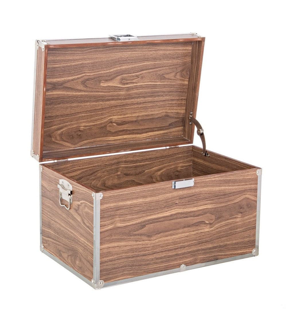 Set 3 bauli in legno con finiture cromo "Elegante" marrone in Organizer per cassetti Decor Space - Altamura, commercioVirtuoso.it