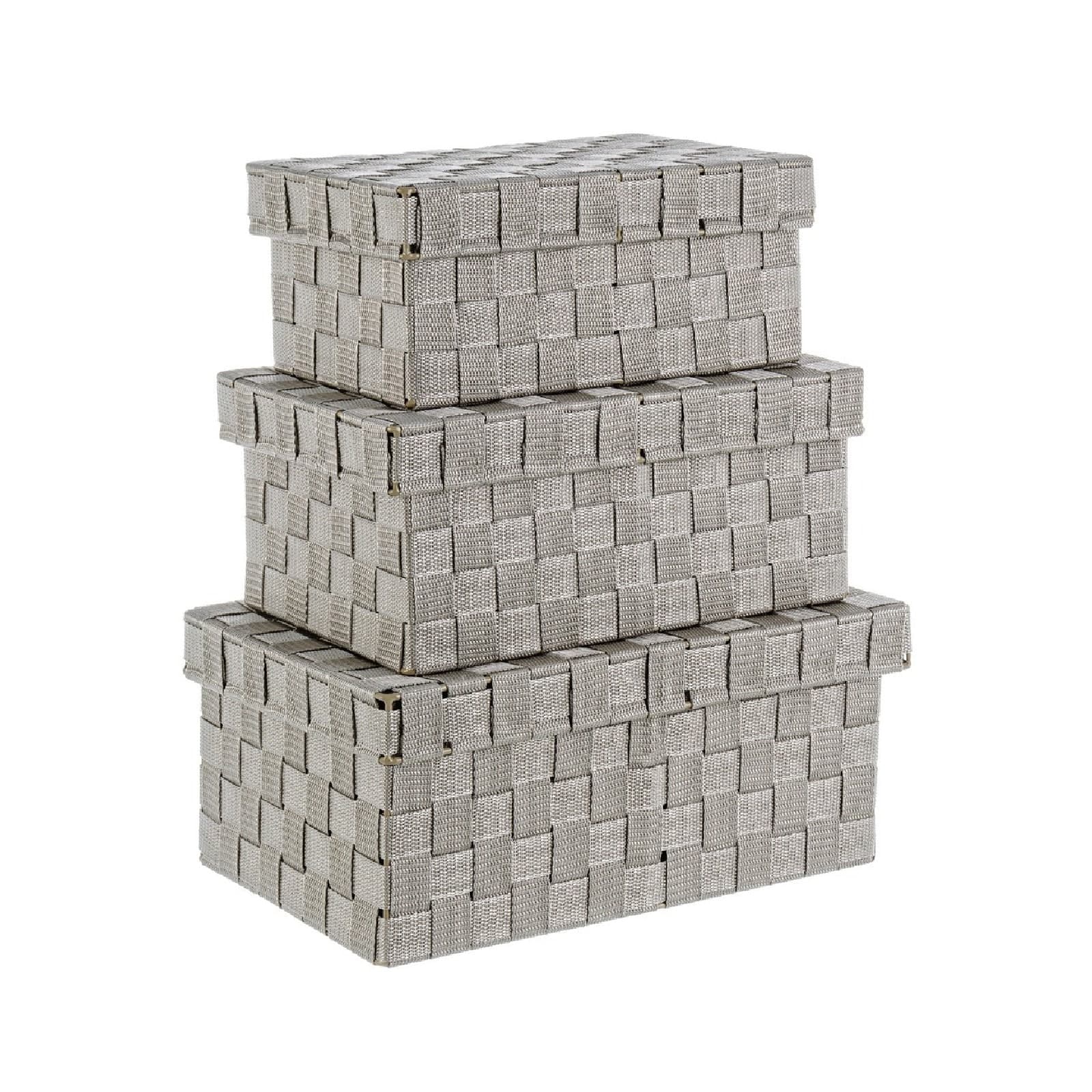 Set 3 Scatole "Intreccio Nylon" struttura in acciaio in Organizer per cassetti Decor Space - Altamura, commercioVirtuoso.it