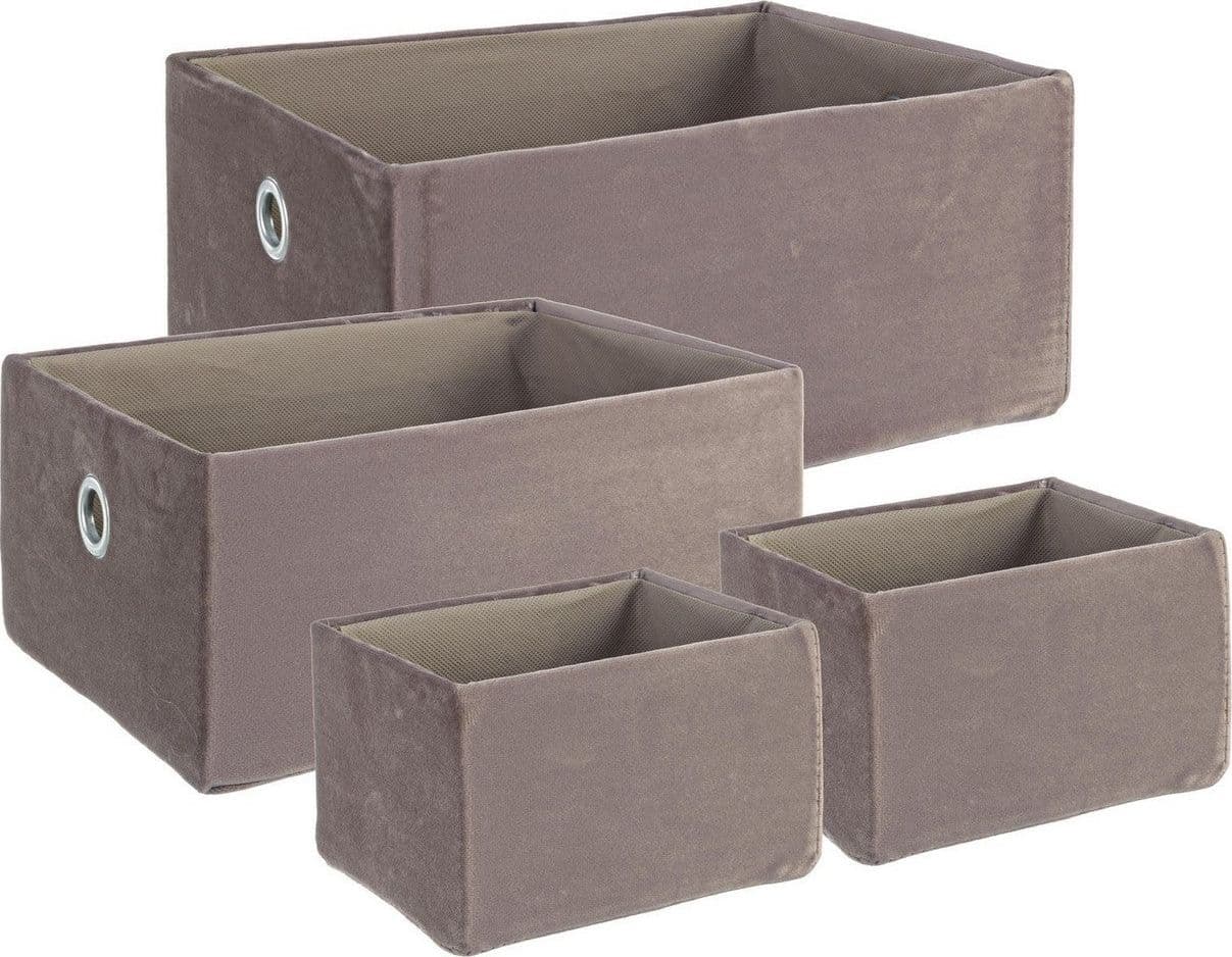 Set 4 cesta "Velvet" in poliestere in Organizer per cassetti Decor Space - Altamura, commercioVirtuoso.it