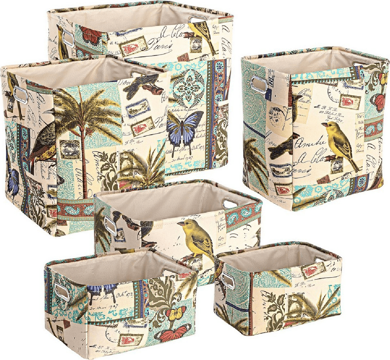 Set 6 porta oggetti "Botanic" rettangolare in plastica in Organizer per cassetti Decor Space - Altamura, commercioVirtuoso.it