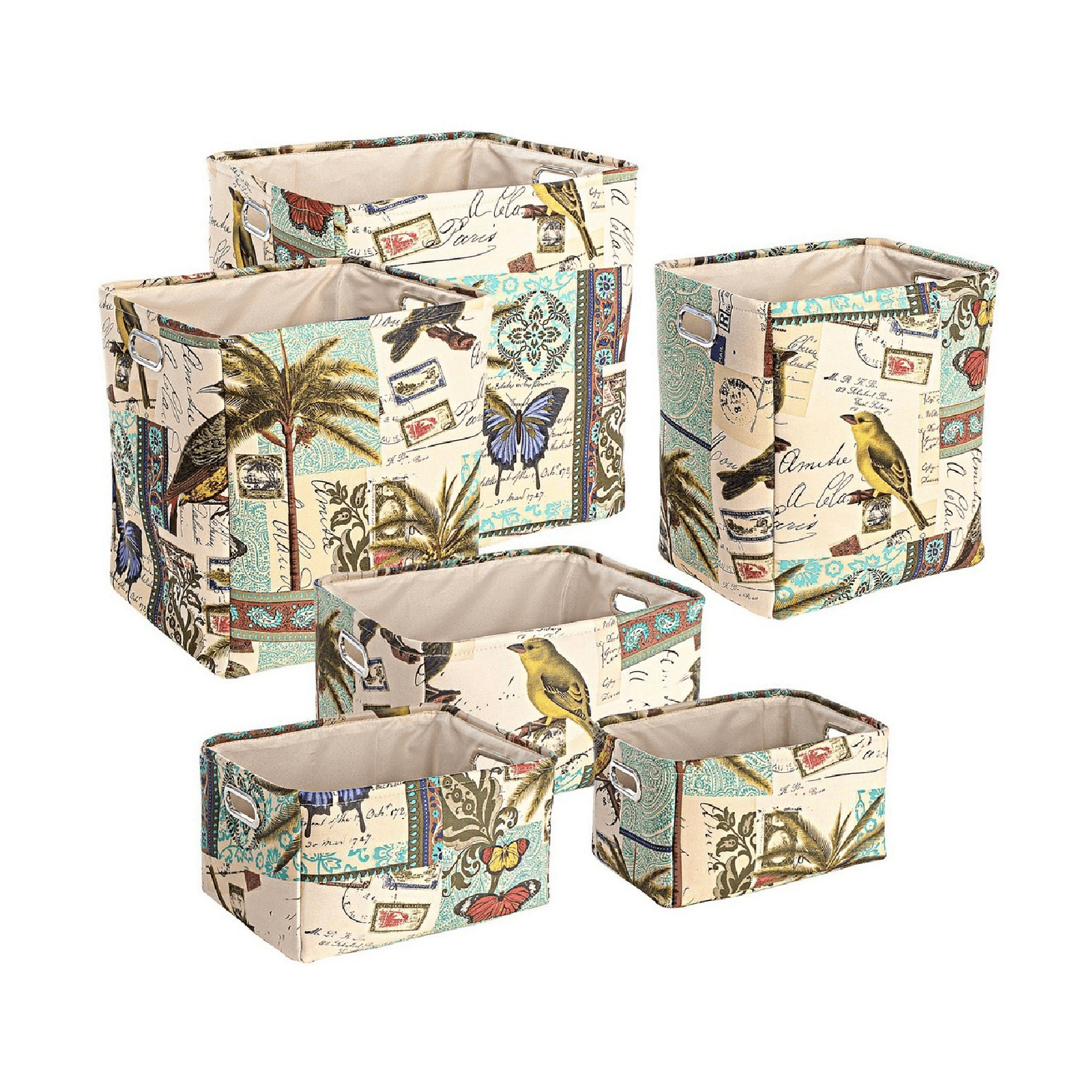 Set 6 porta oggetti "Botanic" rettangolare in plastica in Organizer per cassetti Decor Space - Altamura, commercioVirtuoso.it