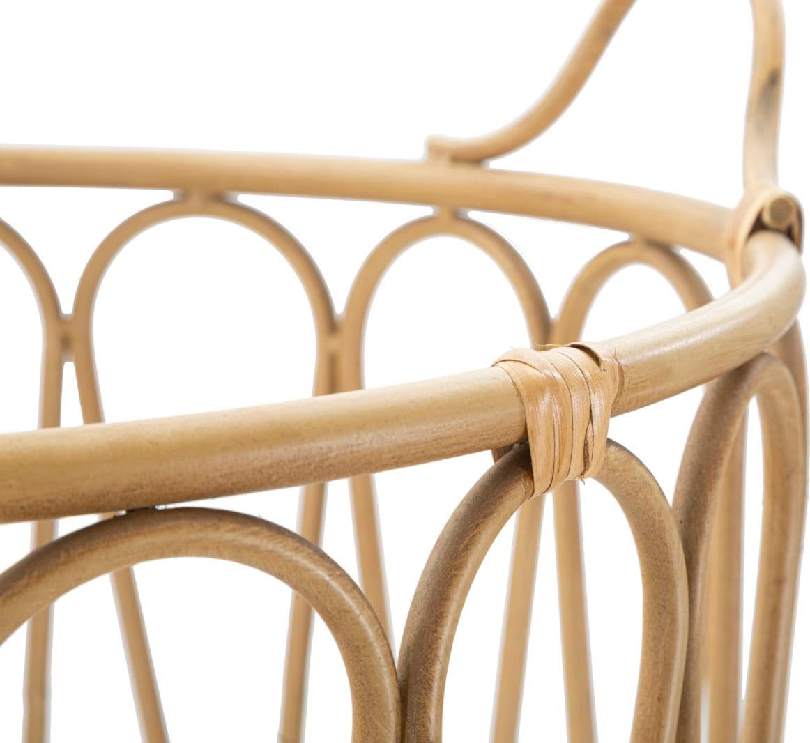 Cesta "Panama" in metallo con maniglie e finiture in rattan per interni in Soprammobili Decor Space - Altamura, commercioVirtuoso.it