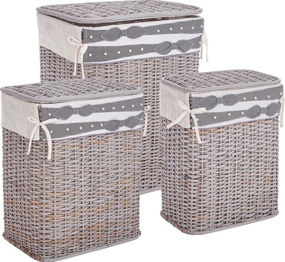 Set 3 porta biancheria "Elegantly" rettangolare grigio in Organizer per cassetti Decor Space - Altamura, commercioVirtuoso.it