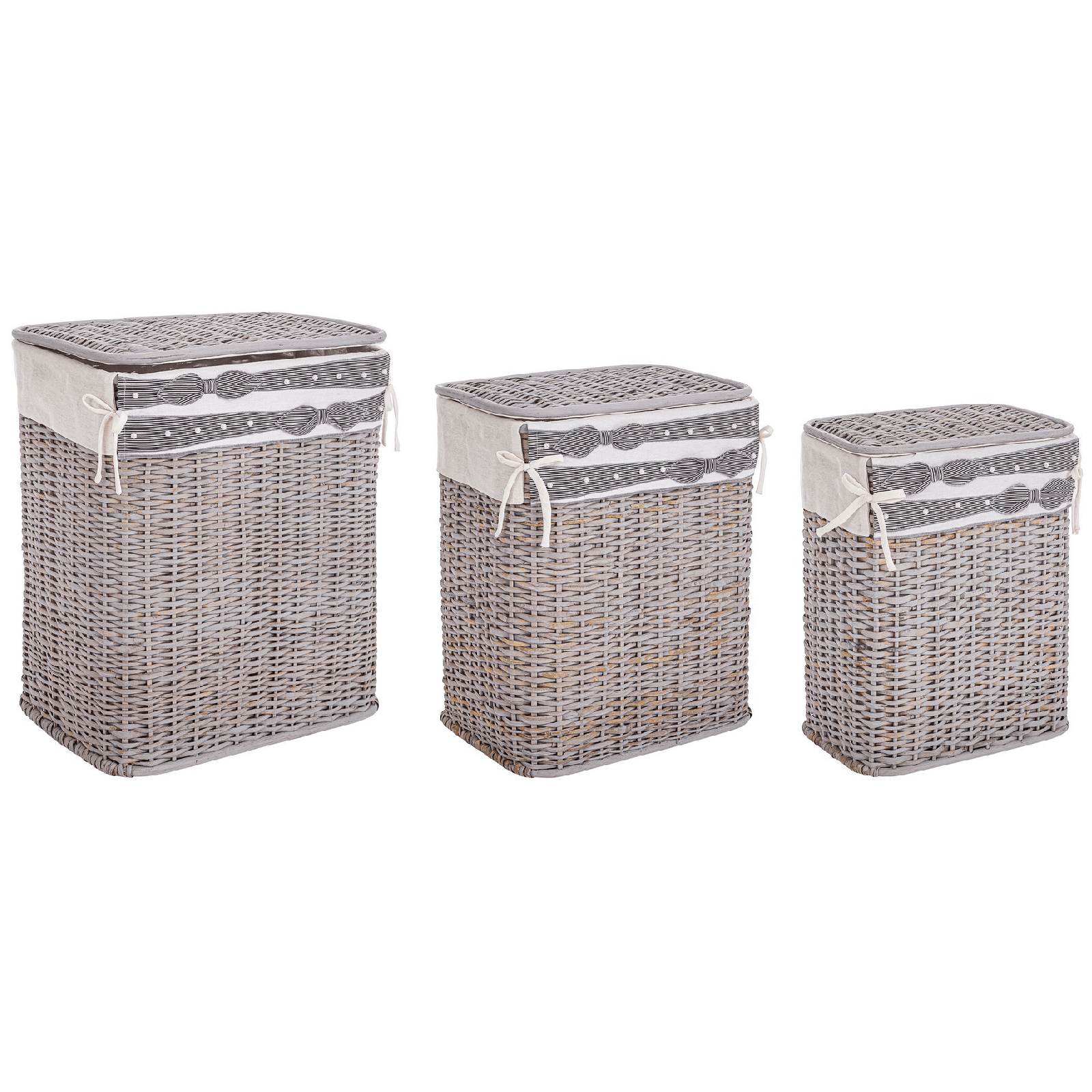 Set 3 porta biancheria "Elegantly" rettangolare grigio in Organizer per cassetti Decor Space - Altamura, commercioVirtuoso.it