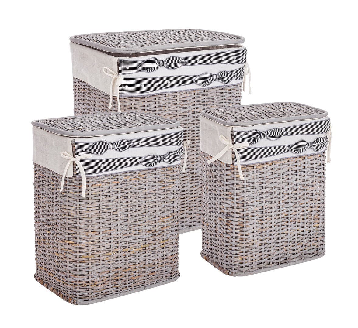 Set 3 porta biancheria "Elegantly" rettangolare grigio in Organizer per cassetti Decor Space - Altamura, commercioVirtuoso.it