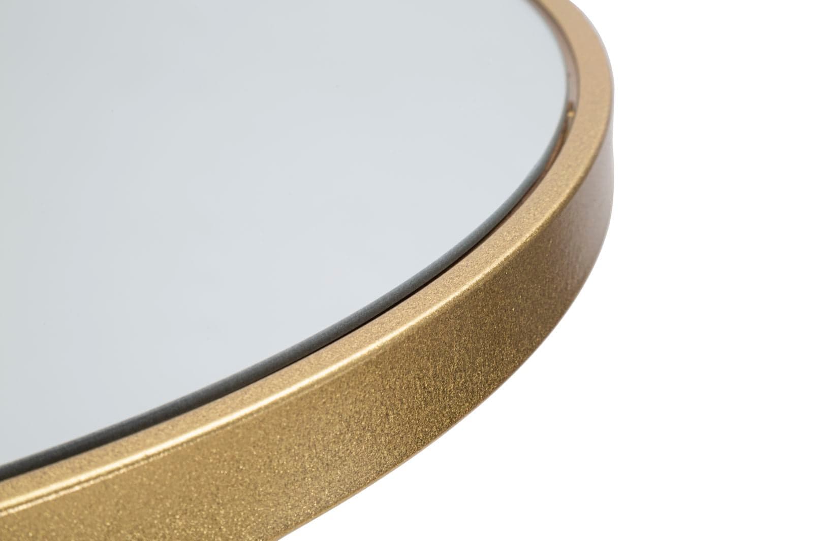 Tavolo da bar "Circle" struttura in ferro color oro e ripiano in vetro per interni in Console e tavoli da divano Decor Space - Altamura, commercioVirtuoso.it