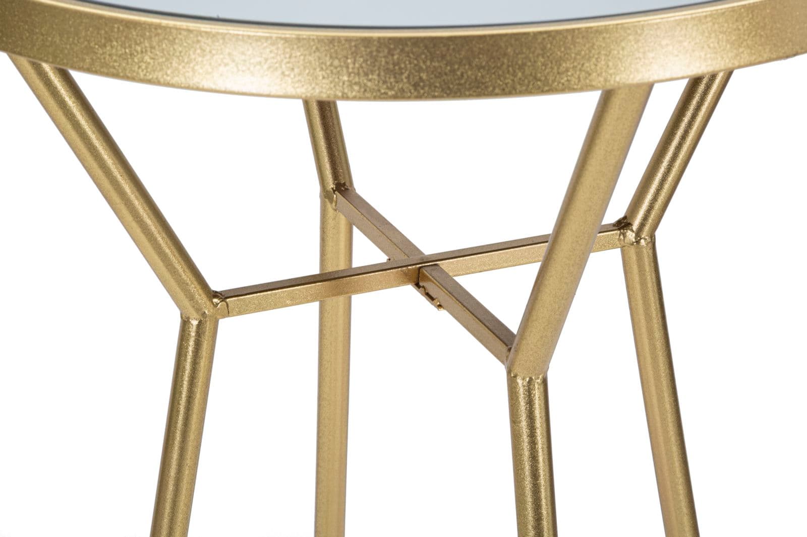 Tavolo da bar "Circle" struttura in ferro color oro e ripiano in vetro per interni in Console e tavoli da divano Decor Space - Altamura, commercioVirtuoso.it