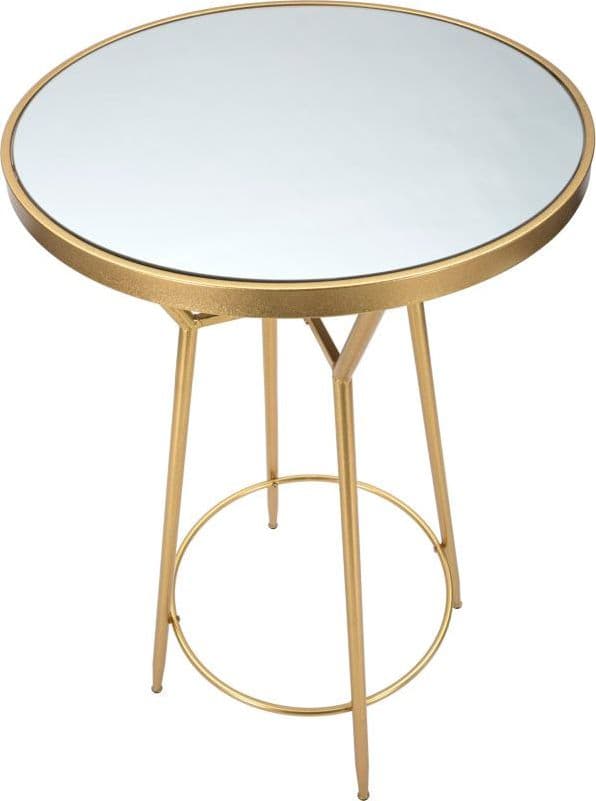 Tavolo da bar "Circle" struttura in ferro color oro e ripiano in vetro per interni in Console e tavoli da divano Decor Space - Altamura, commercioVirtuoso.it